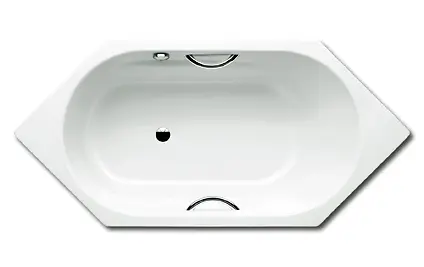 Kaldewei Ambiente - vanna Vaio 6 Star 959, 190x90 cm, ar rokturu atverēm, balta - vanna, pretslīdes, īpaša pārplūde, rokturu atveres 233927060001