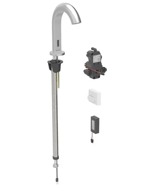 Geberit Piave - elektronisks izlietnes vārsts, darbība ar baterijām, easy to clean, matēts nerūsējošais tērauds 116.183.SN.1