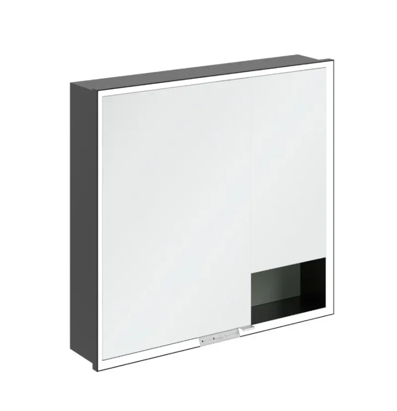 Villeroy & Boch My View+ - spoguļskapis ar LED apgaismojumu 80x75x17 cm, 2 durvis, Soft Green/Mattmelns B48280AF
