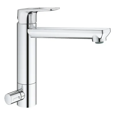 Grohe BauLoop - virtuves izlietnes maisītājs, ar integrētu iepriekšējas atslēgšanas vārstu, hromēts 31713000