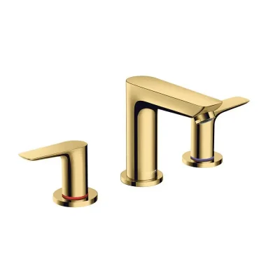 Hansgrohe Talis E - izlietnes maisītājs ar noteces komplektu, 3 caurumu montāža, pulēts zelts 71733990
