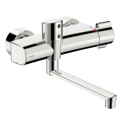 Hansa Clinica - elektronisks termostata izlietnes maisītājs, darbība ar baterijām, hroms 08866202