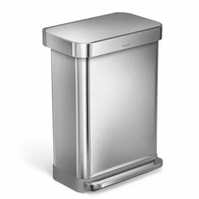 Simplehuman atkritumu tvertne - atkritumu spainis 55 l, ar maisu nodalījumu, nerūsējošais tērauds CW2023