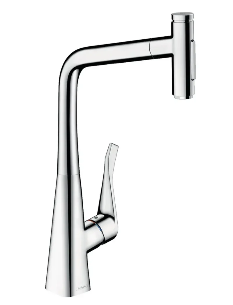 Hansgrohe M71 - virtuves izlietnes maisītājs M7117-H320 ar izvelkamu trauku dušu, sBOX, hromēts 73816000