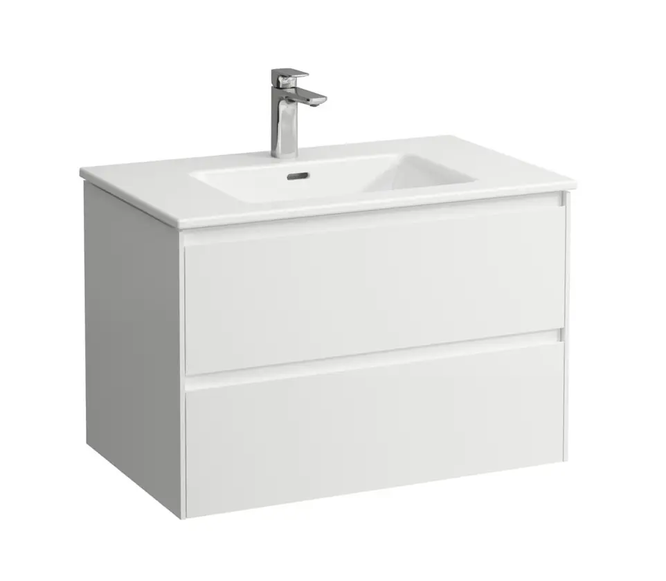 Laufen - izlietnes skapītis, 80x50x52 cm, 2 atvilktnes, spīdīgi balts H8649652611041