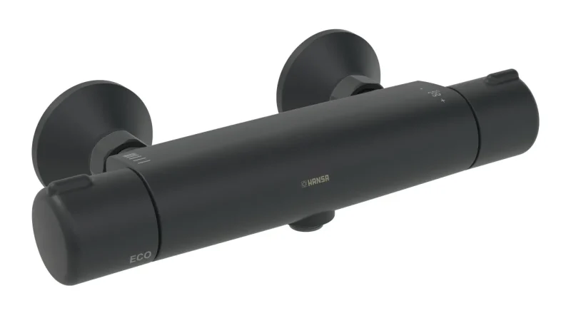 Hansa Micra - termostata dušas maisītājs, Thermo Cool, ECO, matēti melns 5815017133