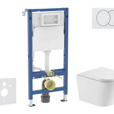 Geberit Duofix - komplekts ar priekšsienas elementu, WC Nefia ar SoftClose sēdekli un Delta vadības plati, balts SANI11CA31113