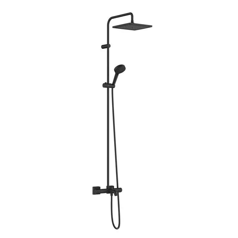 Hansgrohe Vernis Shape - dušas komplekts Showerpipe 240 ar vannas termostatu, 2 strūklas veidi, matēti melns 26900670