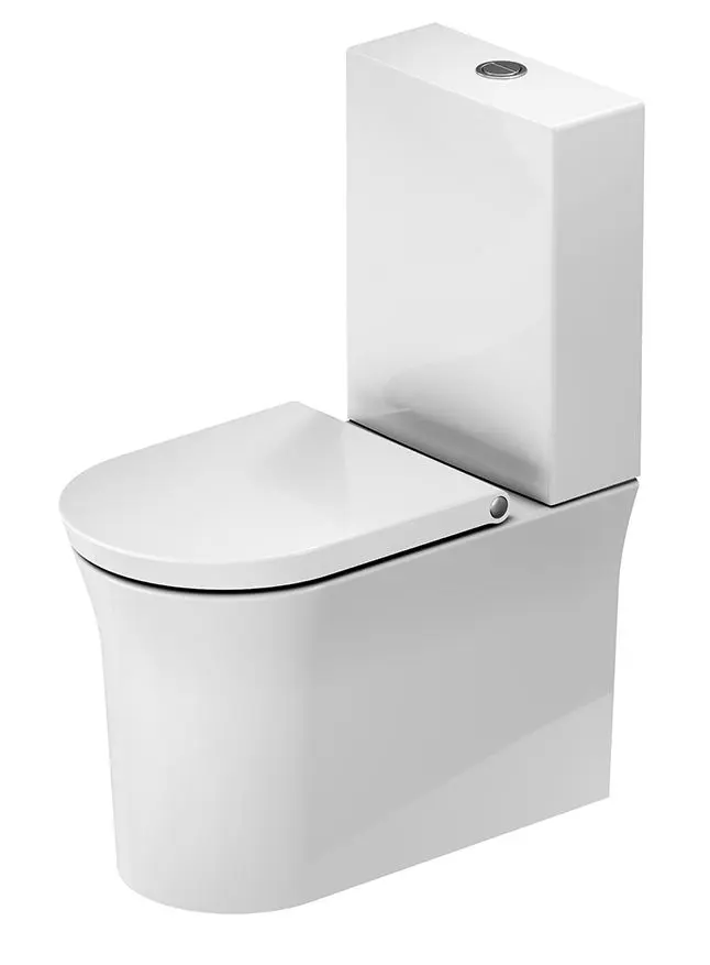 Duravit White Tulip - WC kombi bļoda, Vario izvads. Rimless, HygieneGlaze, balts 2197092000