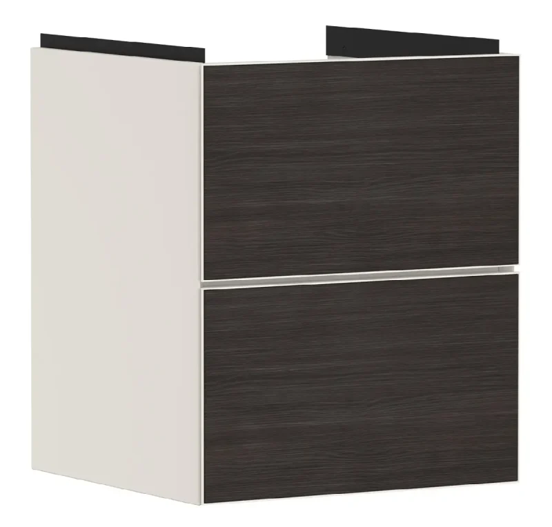 Hansgrohe Xevolos E - izlietnes skapītis 58x48x48 cm, 2 atvilktnes, matēti bēšs/tumšs ozols 54173730