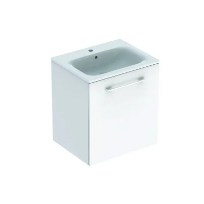 Geberit Selnova Square - izlietnes skapis 64x54x48 cm, ar izlietni, 1 durvis, spīdīgi balts 501.252.00.1