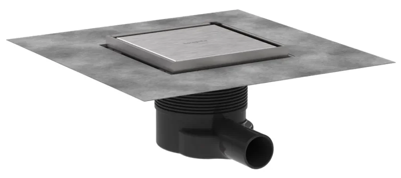 Hansgrohe RainDrain Brilliance - punktveida noteka, 15x15 cm, birstēts nerūsējošais tērauds 56251800