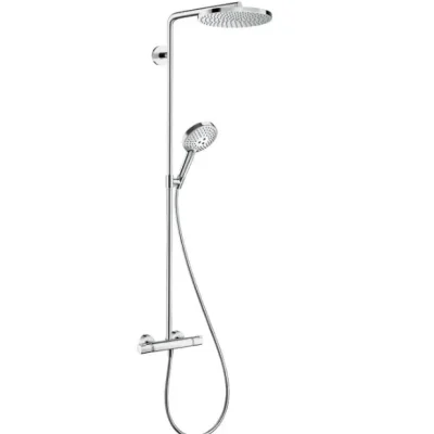 Hansgrohe Raindance S - dušas komplekts ar termostatu, diametrs 24 cm, 3 strūklas veidi, EcoSmart, hroms 28823000