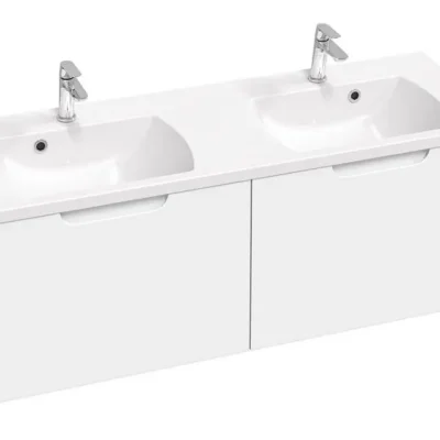 Ravak Classic II - izlietnes skapītis 129x45x47 cm, 2 atvilktnes, balts spīdīgs X000001482