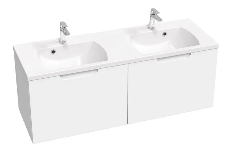 Ravak Classic II - izlietnes skapītis 129x45x47 cm, 2 atvilktnes, balts spīdīgs X000001482