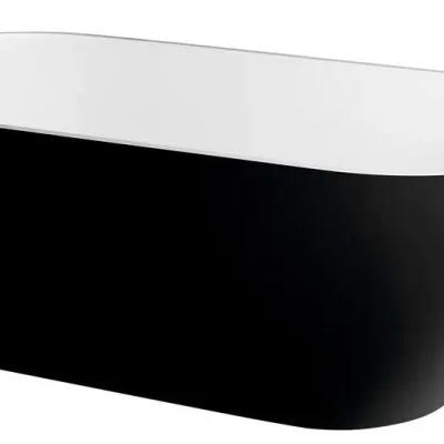 Polysan vannan - brīvi stāvoša vanna Reduta 150x75x58 cm, lietais marmors, melna/balta 72974