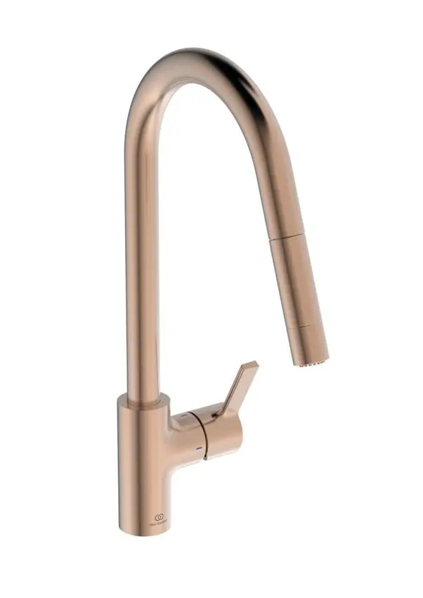 Ideal Standard Gusto - virtuves izlietnes maisītājs ar izvelkamu dušu, Sunset Rose BD416J4