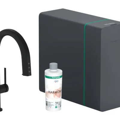 Hansgrohe Aqittura M91 - virtuves izlietnes maisītājs ar izvelkamu izteku, SodaSystem, matēti melns 76836670