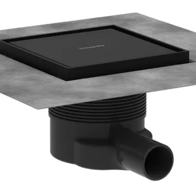 Hansgrohe RainDrain Brilliance - punktveida noteka, 15x15 cm, matēti melns 56251670