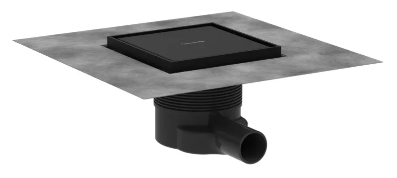 Hansgrohe RainDrain Brilliance - punktveida noteka, 15x15 cm, matēti melns 56251670