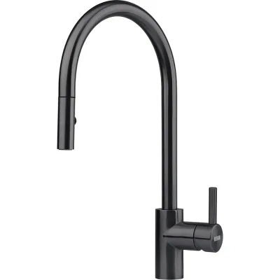Franke Eos Neo - virtuves izlietnes maisītājs FC 0045.502 ar izvelkamu uzgali, melns 115.0613.671