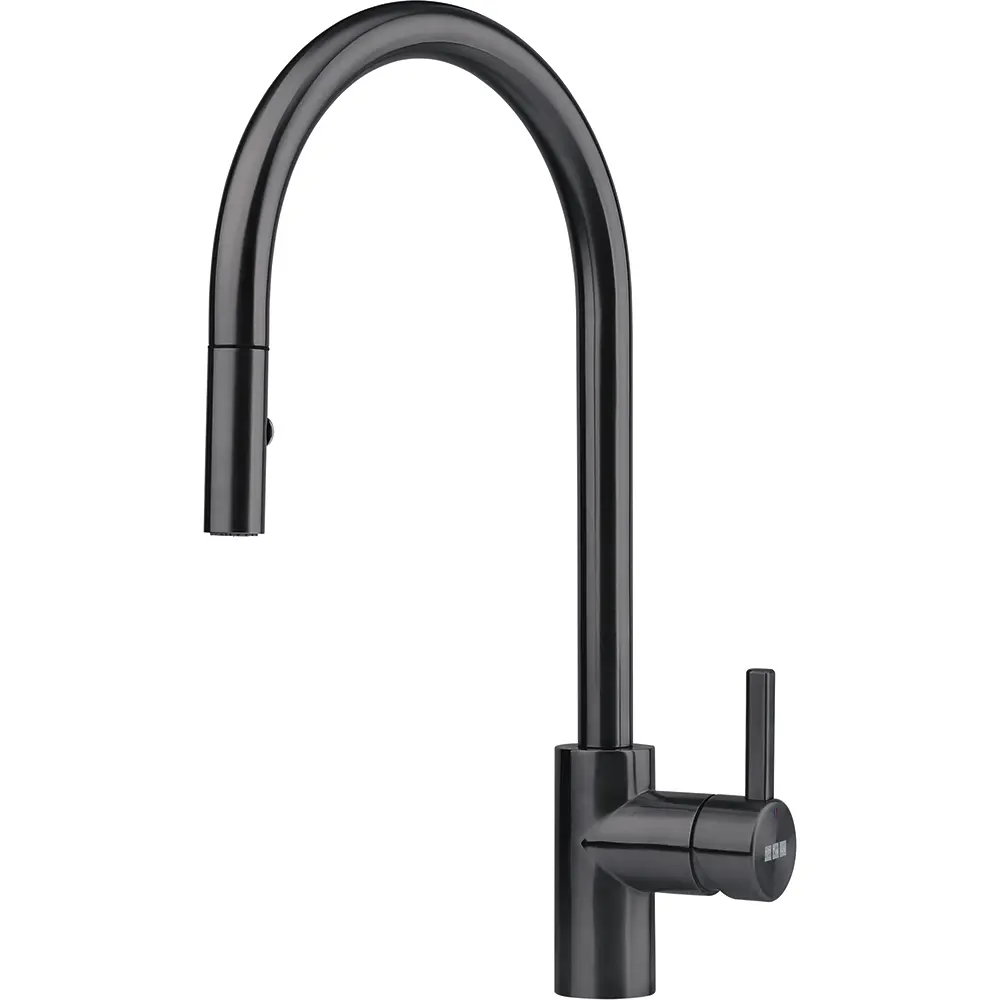 Franke Eos Neo - virtuves izlietnes maisītājs FC 0045.502 ar izvelkamu uzgali, melns 115.0613.671