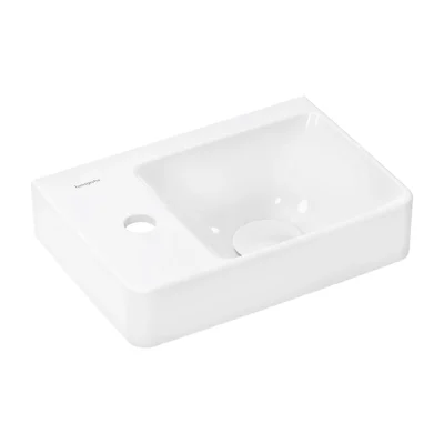 Hansgrohe Xelu Q - roku mazgājamā izlietne 36x25 cm, bez pārplūdes, krāna caurums pa kreisi, SmartClean, balta 61085450