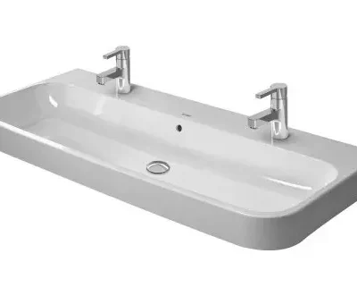 Duravit Happy D.2 - dubultā izlietne 120x51 cm, ar pārplūdi, 2 caurumiem jaucējkrānam, balta 2318120024