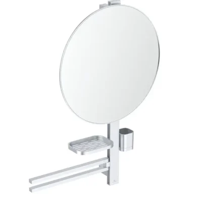Ideal Standard ALU+ - spogulis ar dvieļu turētāju, plauktu un zobu birstes glāzi, sudrabs BD587SI