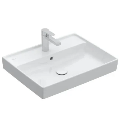 Villeroy & Boch Collaro - mēbeļu izlietne, 60x47 cm, ar pārplūdi, ar jaucējkrāna caurumu, CeramicPlus, Alpu balts 4A336GR1