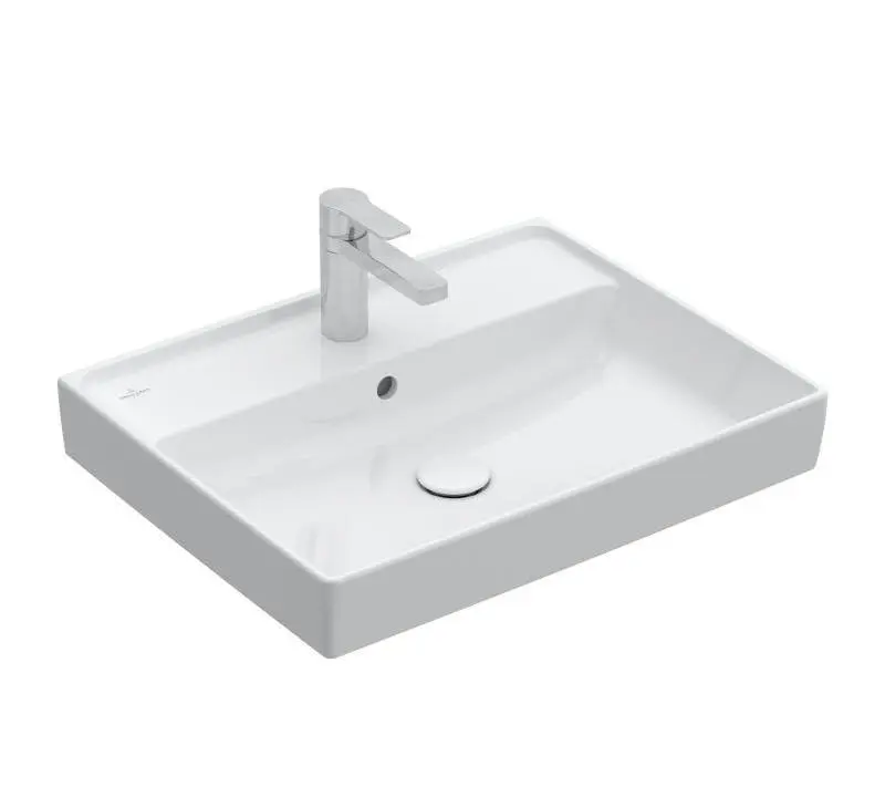 Villeroy & Boch Collaro - mēbeļu izlietne, 60x47 cm, ar pārplūdi, ar jaucējkrāna caurumu, CeramicPlus, Alpu balts 4A336GR1
