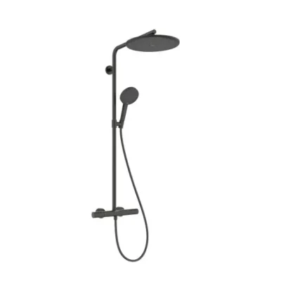 Hansgrohe Raindance Alive S Puro - dušas komplekts ar termostatu, 21x34 cm, 3 strūklas veidi, EcoSmart, hroms melns birstēts 24593340
