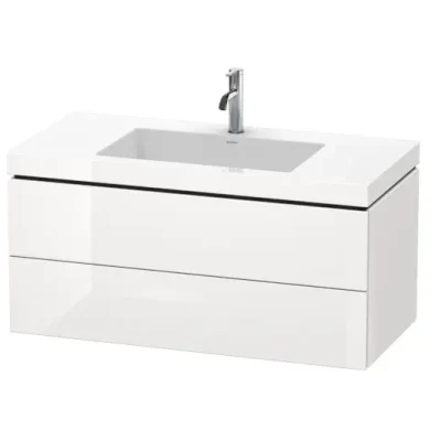 Duravit L-Cube - skapis ar izlietni 50x120x48 cm, 2 atvilktnes, balts augsts spīdums LC6928O2222