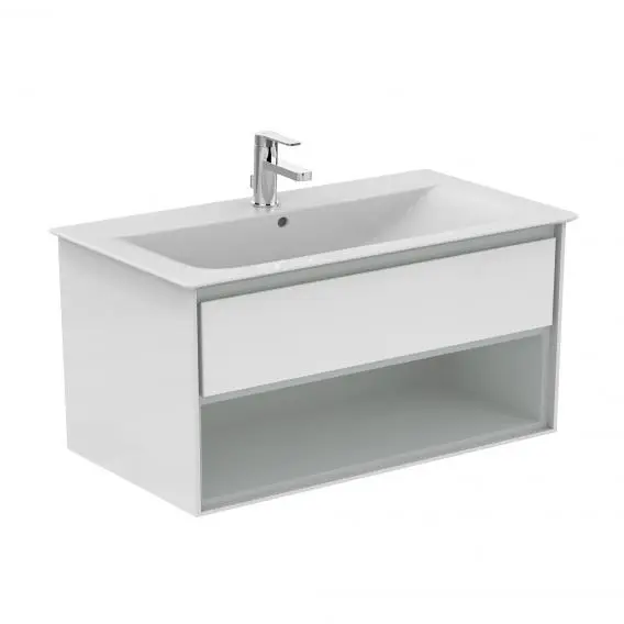 Ideal Standard Connect Air - izlietnes skapītis, 100x44x52 cm, balts spīdīgs/gaiši pelēks matēts E0828KN