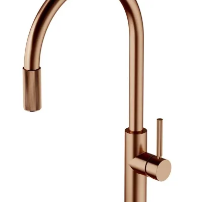 OMNIRES Switch - virtuves izlietnes maisītājs ar filtru, birstēts varš SW9057-FD1CPB