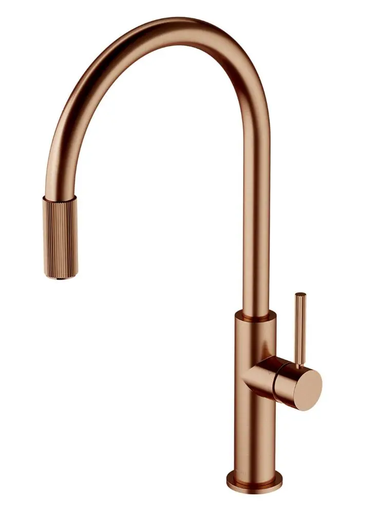 OMNIRES Switch - virtuves izlietnes maisītājs ar filtru, birstēts varš SW9057-FD1CPB