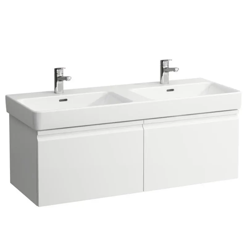 Laufen Pro S - izlietnes skapītis, 126x45x39 cm, 2 atvilktnes, balts spīdīgs H4835710964751
