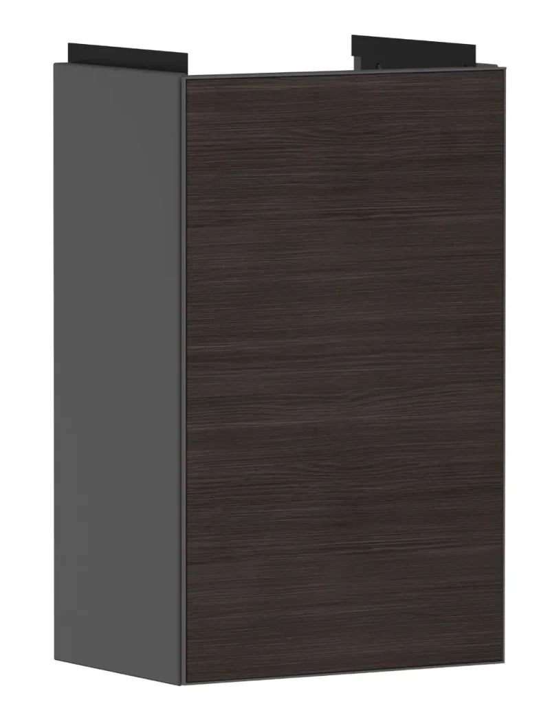 Hansgrohe Xevolos E - izlietnes skapītis 58x34x25 cm, 1 durvis, eņģes kreisajā pusē, matēti pelēks/tumšs ozols 54168730