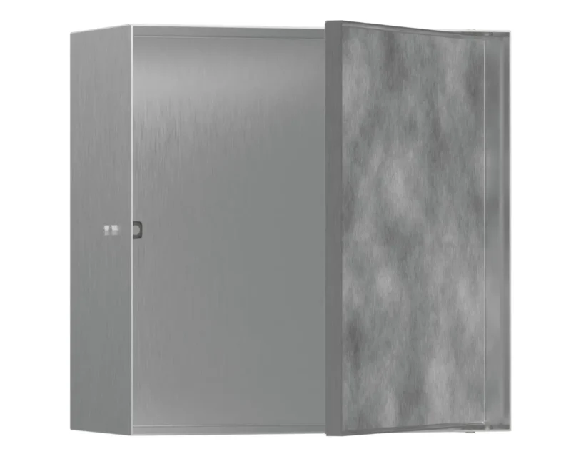 Hansgrohe XtraStoris Rock - sienas niša ar durtiņām, 30x30x14 cm, matēts nerūsējošais tērauds 56091800