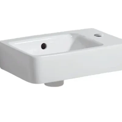 Geberit Selnova - izlietne 40x25 cm, ar pārplūdi, 1 jaucējkrāna atveri, balta 501.517.00.7