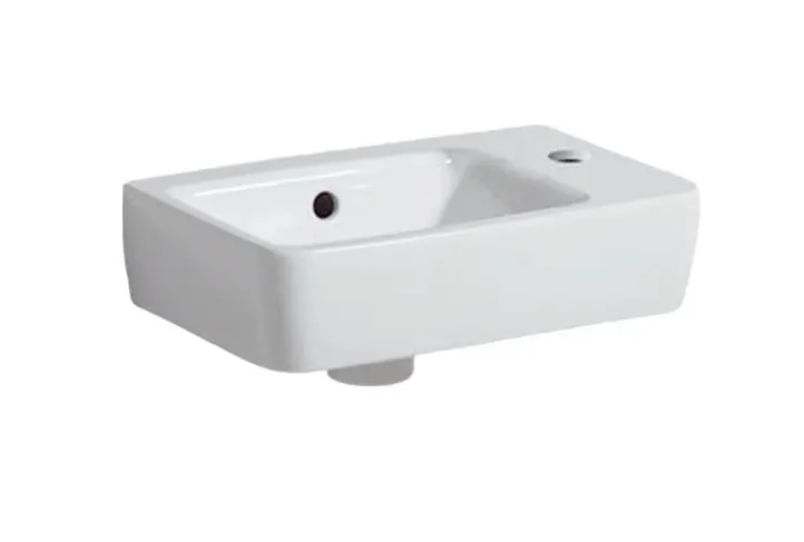 Geberit Selnova - izlietne 40x25 cm, ar pārplūdi, 1 jaucējkrāna atveri, balta 501.517.00.7