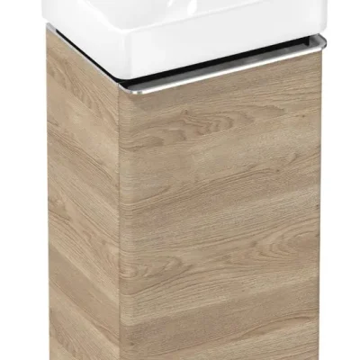Hansgrohe Xelu Q - rokas izlietne ar zemizlietnes skapi, 63x34x27 cm, 1 durvis, eņģes labajā pusē, dabīgs ozols/hroms 54367000