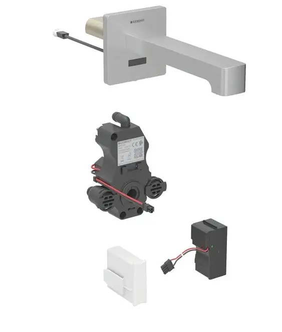 Geberit Brenta - elektronisks zemapmetuma izlietnes maisītājs, darbība ar tīkla barošanu, easy to clean, matēts nerūsējošais tērauds 116.272.SN.1