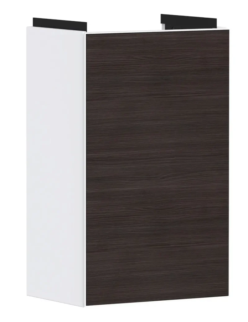 Hansgrohe Xevolos E - izlietnes skapītis 58x34x25 cm, 1 durvis, eņģes kreisajā pusē, balts matēts/ tumšs ozols 54166730
