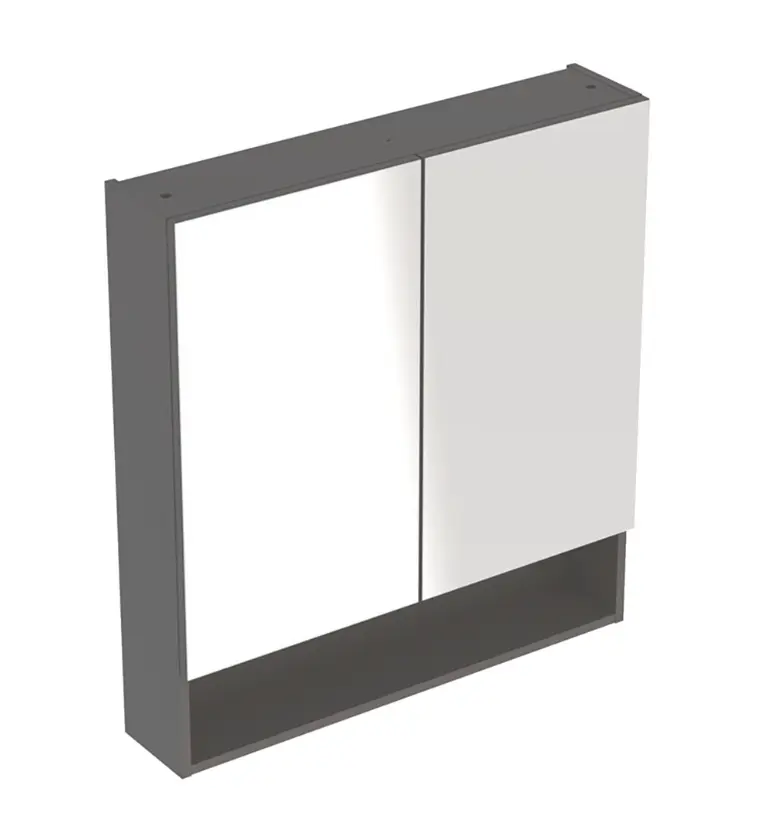 Geberit Selnova Square - spoguļskapis 85x59x18 cm, 2 durvis, Lava matēts 501.265.00.1
