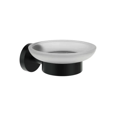 Ravak Kona - ziepju trauks ar turētāju, stikls/matēti melns X07P1308