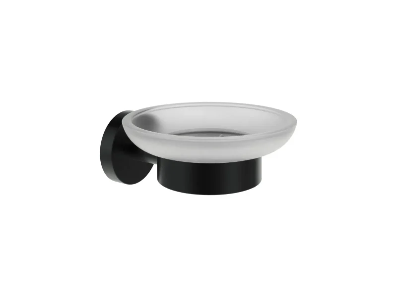 Ravak Kona - ziepju trauks ar turētāju, stikls/matēti melns X07P1308