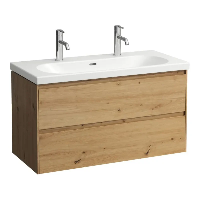 Laufen Lani - izlietnes apakšskapītis, 98x45x52 cm, 2 atvilktnes, ozols H4035621122671