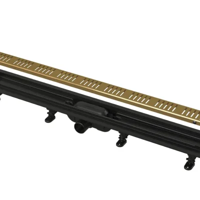 Alcadrain dušas notekas - dušas paliktnis Simple 75 cm, ar malu perforētam režģim, ar režģi, misiņš APZ10BLACK-750BRASS