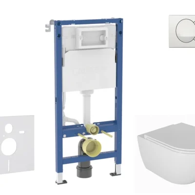 Geberit Duofix - priekšsienas elementa komplekts, WC Oudee ar Softclose sēdekli un Delta vadības plati, balts SANI11CA3136B